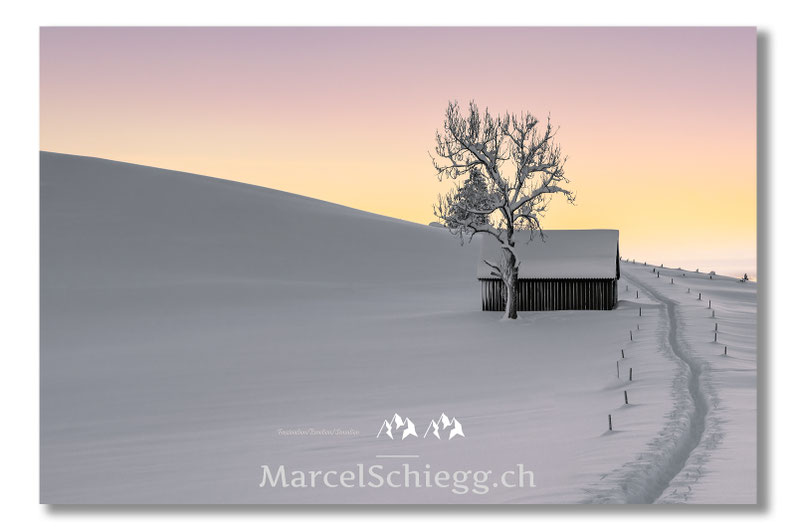Marcel Schiegg, Fotografie, Leinwand-Winterlandschaft, Winterzauber, Winterimpressionen, Alpstein, Appenzell, Appenzellerland, Schweiz