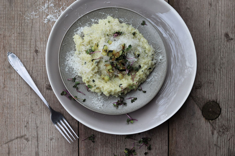 Zucchinirisotto mit Parmesan