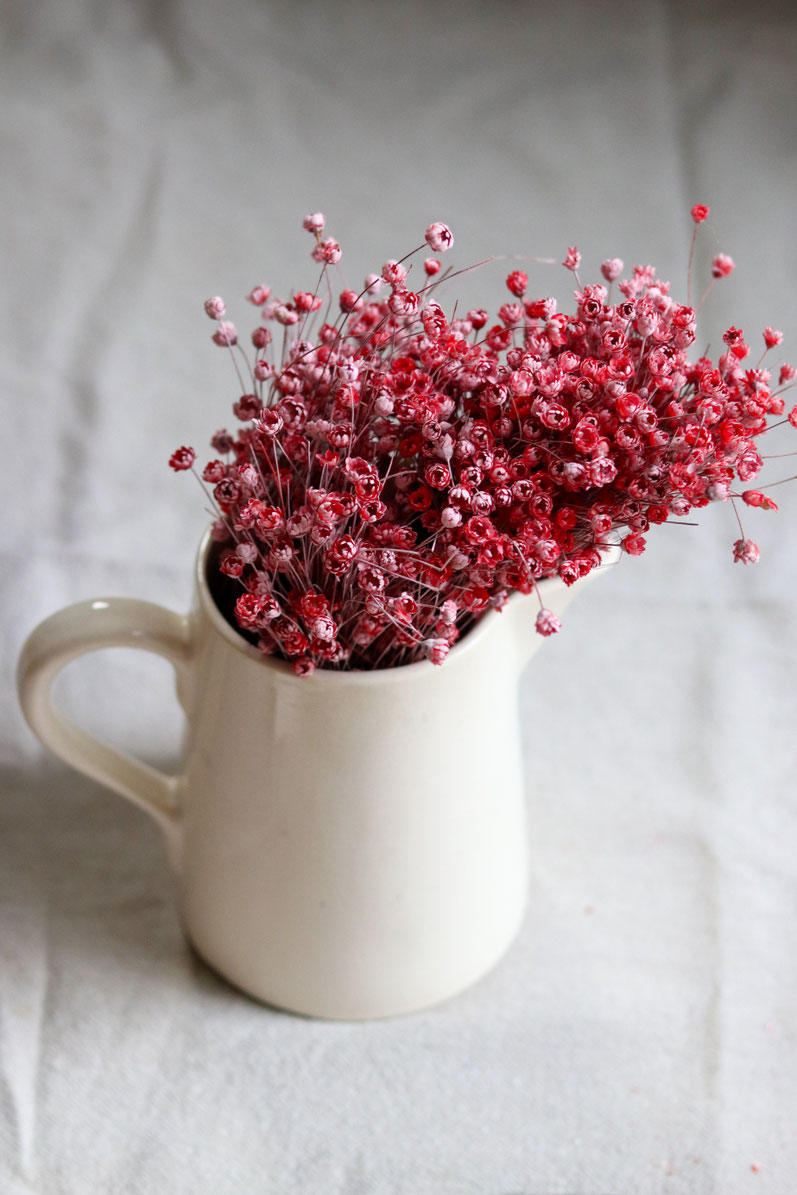 getrocknete Blumen im Krug