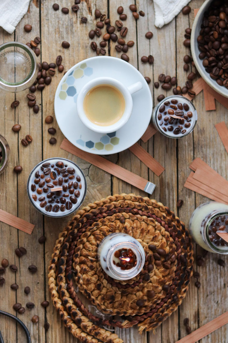 selbstgemachte Kaffeduftkerze