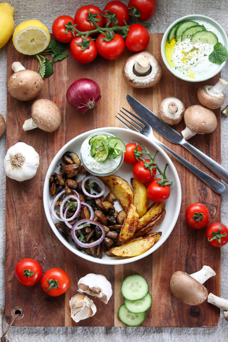 veganes Gyros mit Zaziki