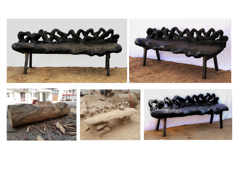 art in public space #mladaBoleslav #artinpublicspace #woodbench #chainsawchic #chainsawart