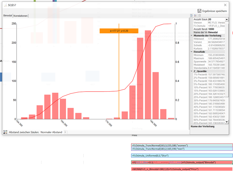 MC FLO Excel Monte Carlo Simulation benutzerdefinierte Verteilung