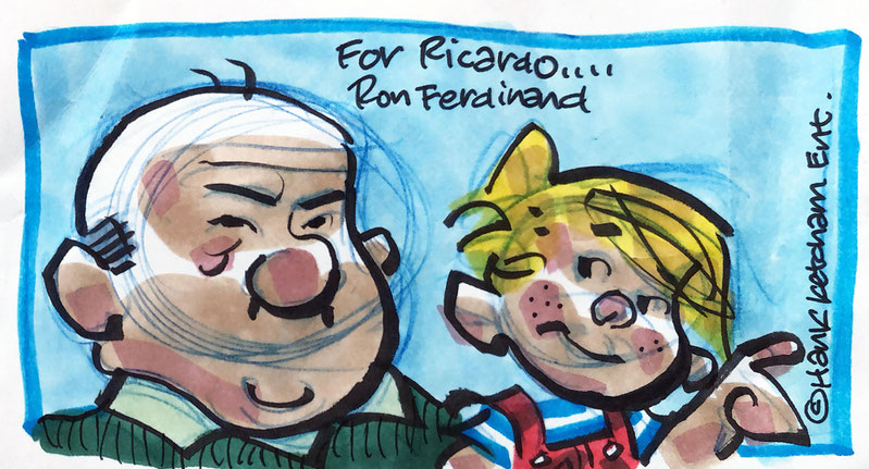 Autograph Cartoon Ron Ferdinand Autogramm