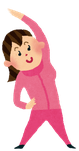 体操する女性
