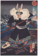 東京｜浮世絵販売　武者絵　歌川国芳　英雄大倭十二士　甲の卯　篠塚伊賀守　継古堂 Japanese woodblock prints for sale, Kuniyoshi, warrior print