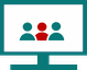 Bildschirm mit Mediatorin und zwei Medianten