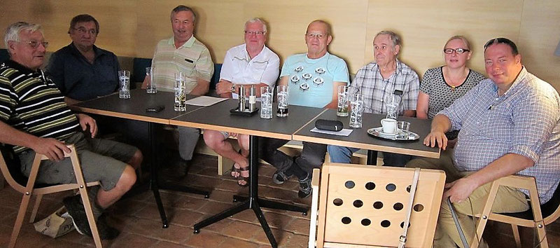 von links: Obmann IM Herbert Kolm, Rudolf Bauer, Josef Mistelbauer, IM Josef Klanner, Johann Lechner, Josef Grossinger, Gertraud und Thomas Bergwein