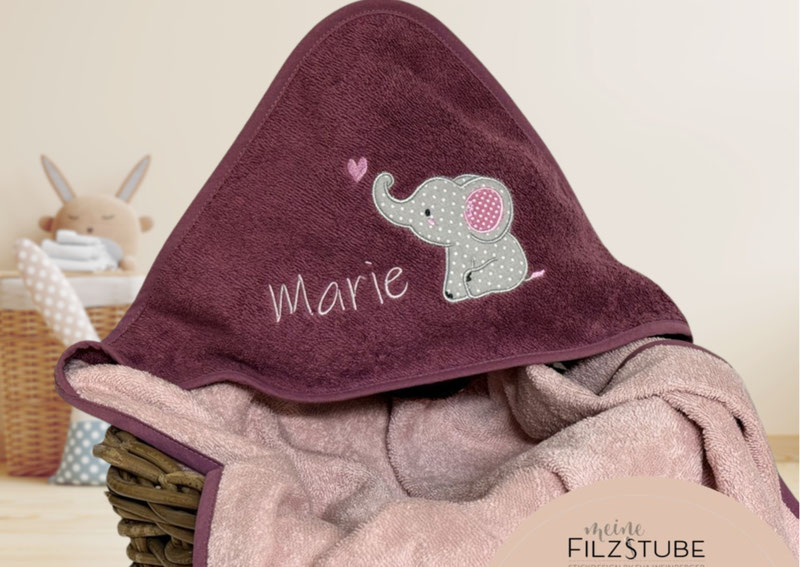 Kapuzenhandtuch Babygeschenk Handtuch Kapuzenbadetuch Babybadetuch Elefant Geburtsgeschenk Geburt Taufe