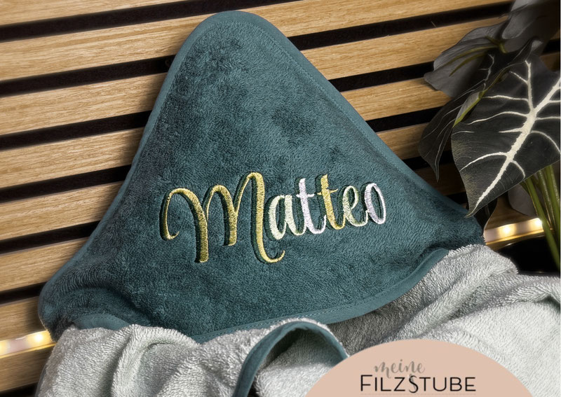 Kapuzenhandtuch Babygeschenk Handtuch Kapuzenbadetuch Babybadetuch Name mit Schattenschrift