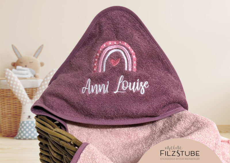 Kapuzenhandtuch Babygeschenk Handtuch Kapuzenbadetuch Babybadetuch Regenbogen Geburtsgeschenk Geburt Taufe