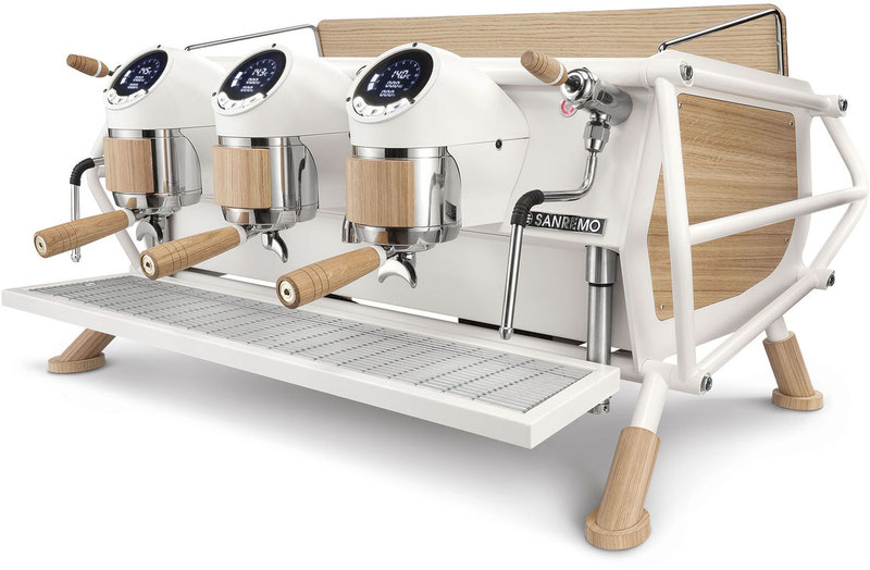 Sanremo  Siebträgermaschine Café Racer White & Wood Standard