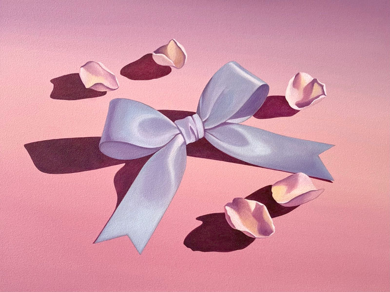 「リボンと花びら,2026」　45×60cm