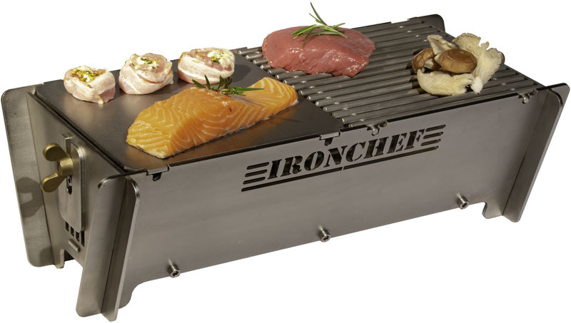 Ironchef Tischgrill -Holzkohle Tischgrill Edelstahl