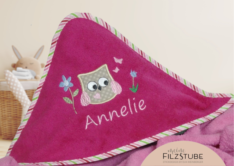 Kapuzenhandtuch Babygeschenk Handtuch Kapuzenbadetuch Babybadetuch Eule Geburtsgeschenk Geburt Taufe