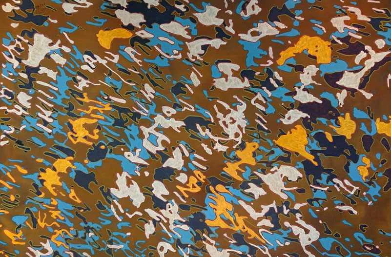 "Fleeting" (2022). Pastell pencil and acrylic paint, and iron ground on heavy handmade paper. 88 cm x 60 cm.