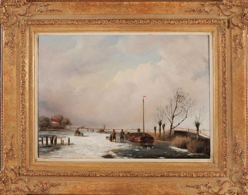 te_koop_aangeboden_een_winter_landschap_van_de_kunstschilder_jacobus_freudenberg_1818-1873_hollandse_school