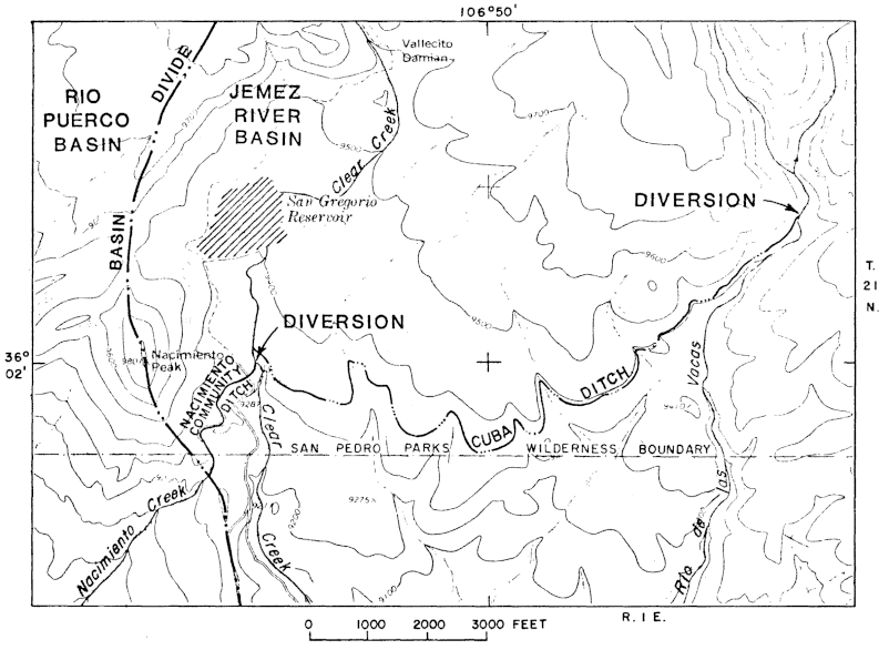 Cuba Ditch, Nacimiento Community Ditch, San Gregorio Reservoir, Clear Creek, Rio de las Vacas, Jemez Mountains