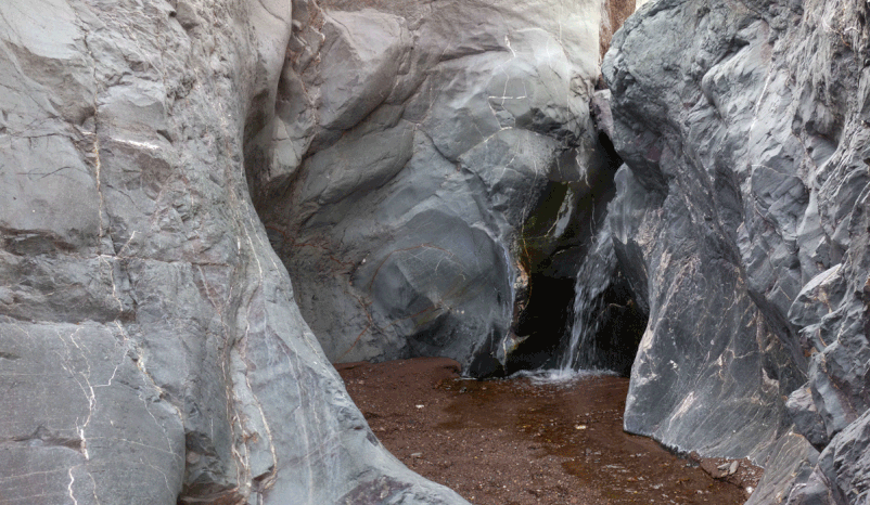 The tiny waterfall at the turnaround point