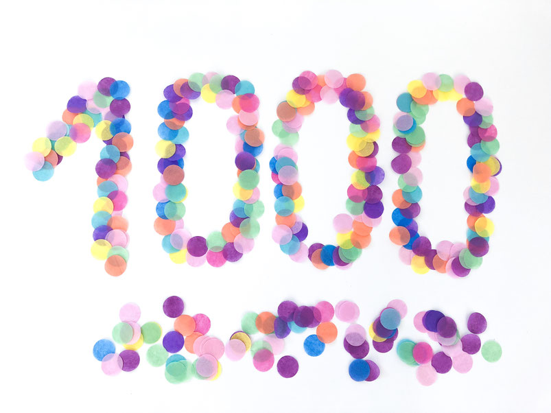 1000 Follower Konfetti