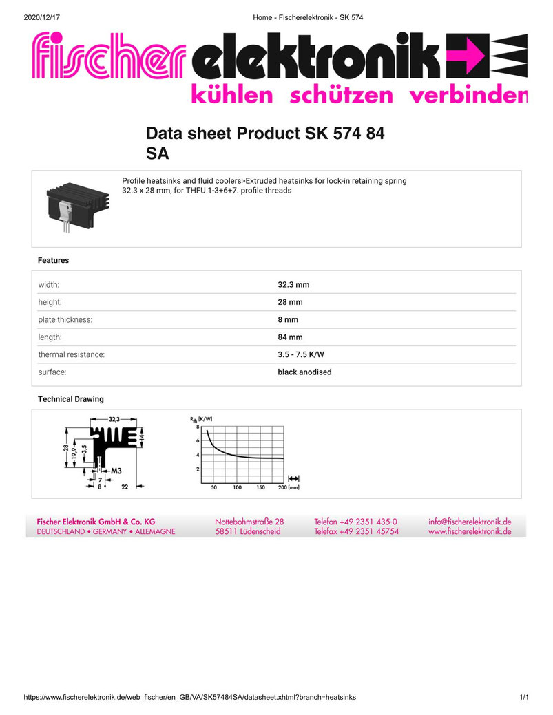SK 574/84 SA Fischer /フィッシャー 押出成形ヒートシンク スプリング/クリップ取付用