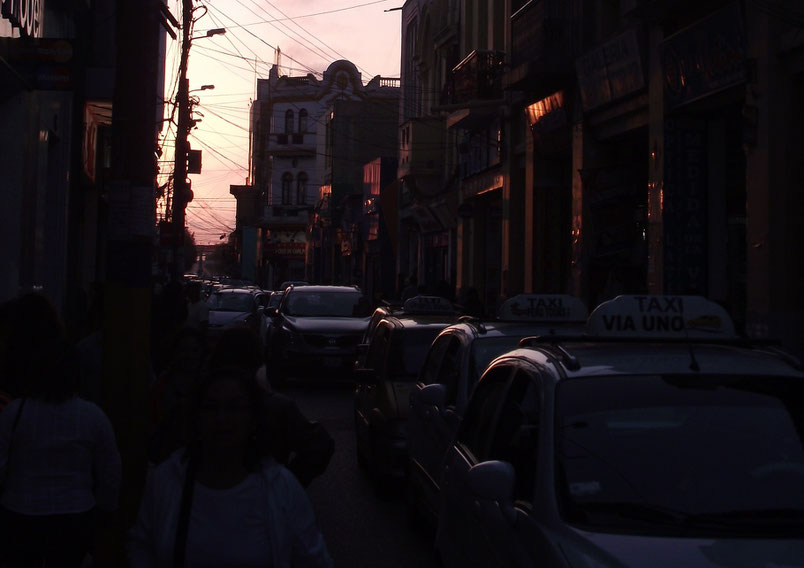 Chiclayo streets sunset taxis