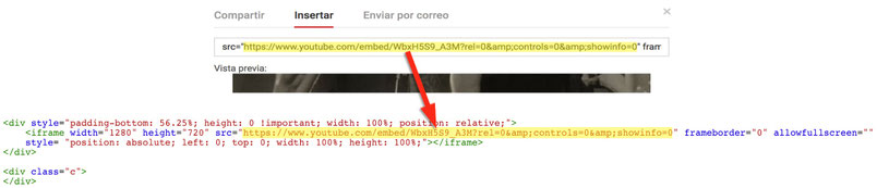 Inserción de iframe responsive de Youtube en Jimdo
