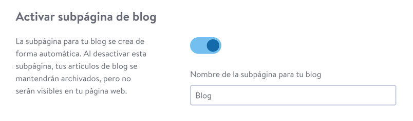 Administración de subpágina de blog de Jimdo