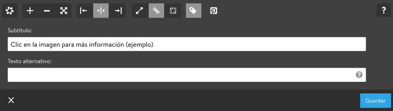 Subtítulo y texto alternativo en módulo imagen de Jimdo