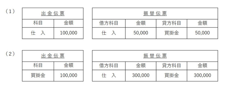 伝票　仕訳問題