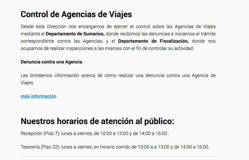 Ministerio de Turismo de Argentina Viajes Control