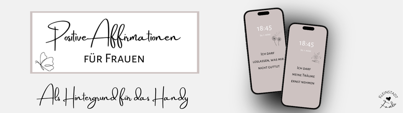 Banner für Positive Affirmationen für Frauen, die es in meinem Etsy Shop zu kaufen gibt