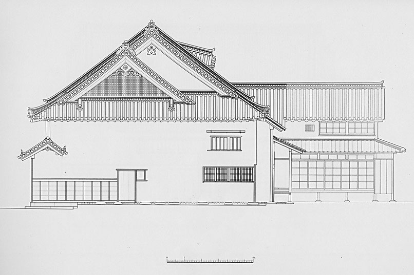 今西家 西側面図/Imanishi family residence West side view