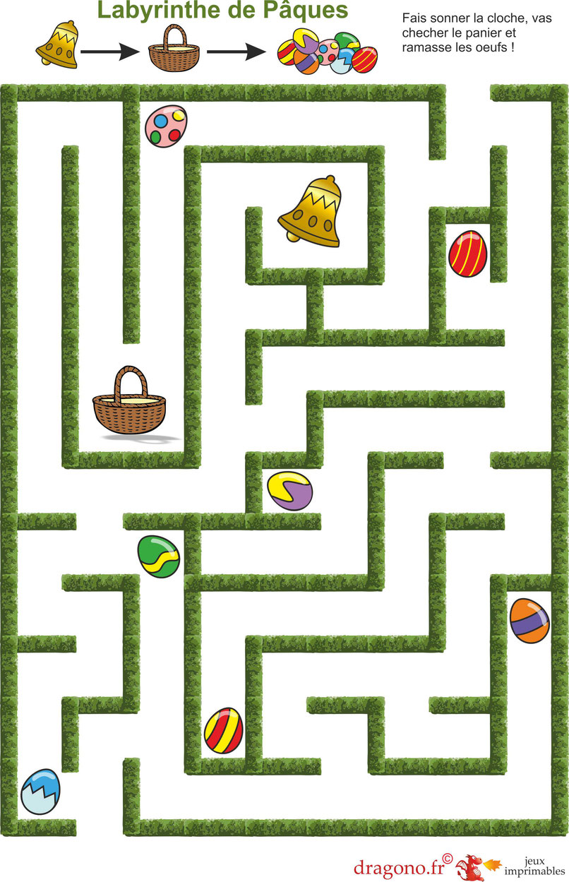 Labyrinthe à Imprimer Difficile Pdf Labyrinthes de Pâques - dragono.fr