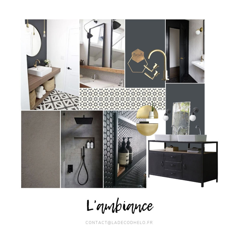La Déco d'Hélo à Grenoble : Prestation de coaching déco et conseil en décoration intérieure pour la création d'une petite salle d'eau (rénovation d'un corps de ferme dans la Drôme, 26).