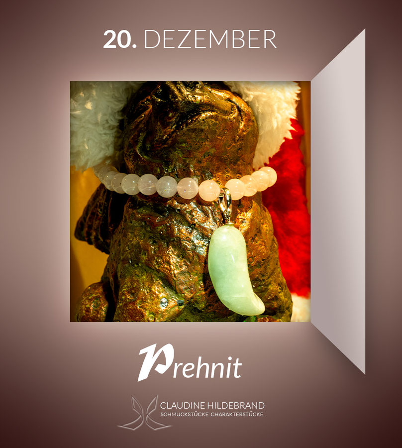 Adventskalender mit Edelsteinen -Prehnit