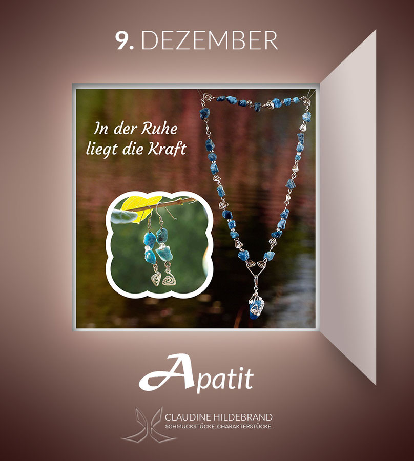 Adventskalender mit Edelsteinen - Kette Apatit