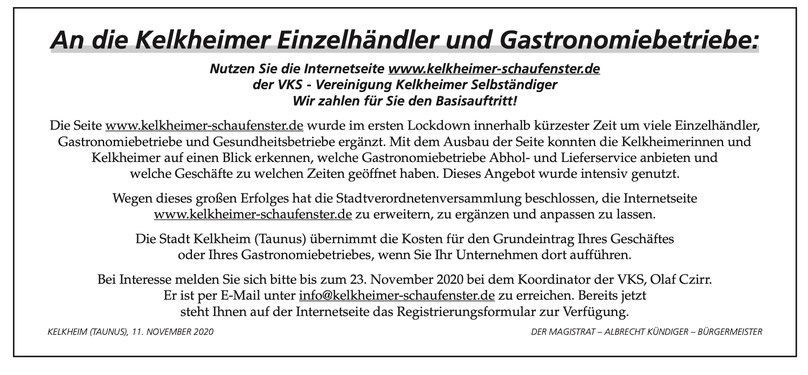 Quelle: Kelkheimer Amtsblatt, KW 46 (14.11.2020)