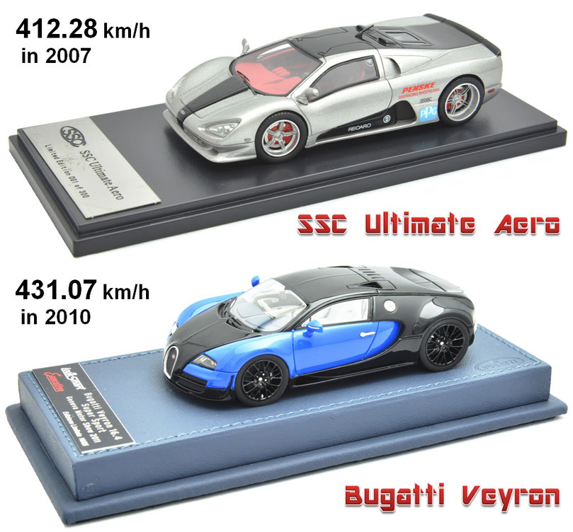 1/43 SSC Ultimate Aero, Bugatti Veyron, アルティメット・エアロ、ブガッティ・ヴェイロン　世界最速記録車