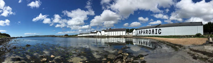 A panoramic view of Laphroaig distillery