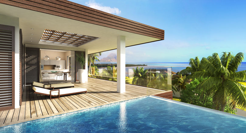 achat villa de luxe à l'île Maurice avec VUE MER à RIVIERE NOIRE