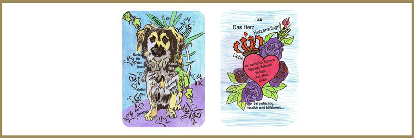 Hund und Herzkarte Lenormand