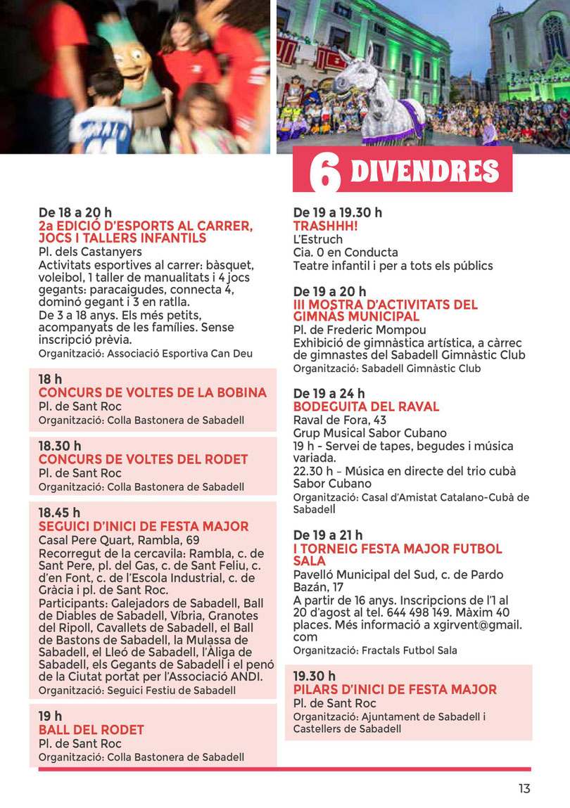 Programa de la Festa Major de Sabadell