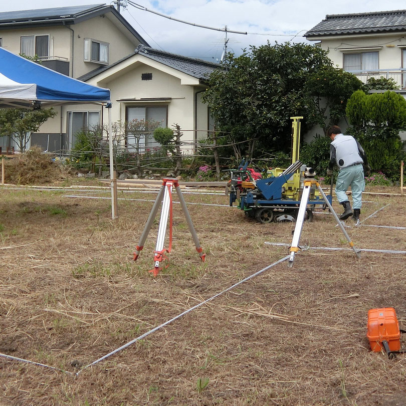 長野県　松本市　安曇野市　建築設計事務所　建築家　news設計室　丸山和男　住宅設計　設計監理　穂高の家Ⅰ　地盤調査