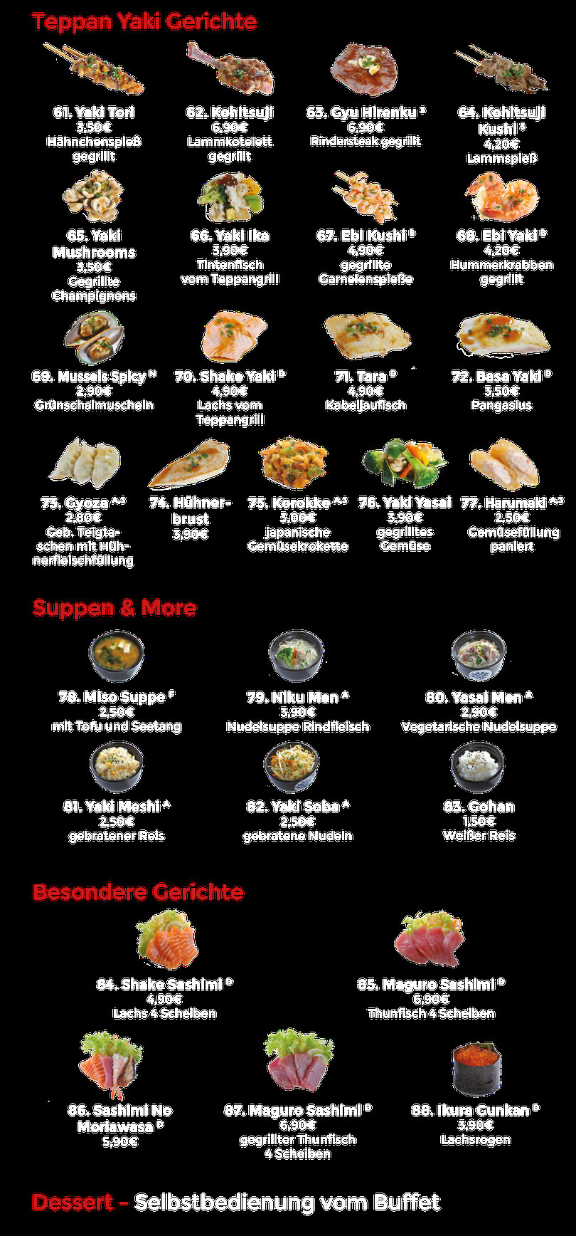 Sushi Braunschweig All You Can Eat Speisekarte - Nagoya Braunschweig