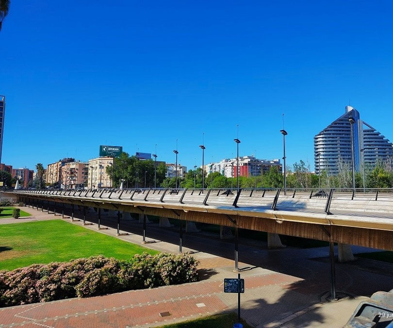 El Pont Nou d’ Octubre es relativamente nuevo, apenas tiene 40 años y fue construido por el arquitecto valenciano Santiago Calatrava. Santiago Calatrava construyó en cada lado del puente dos esculturas modernas y originales que parecen ser águilas.