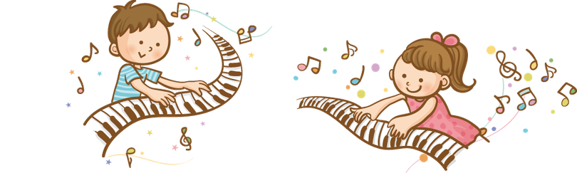 【イラスト】子供ピアノレッスンコースのイメージ｜音楽教室スタジアス