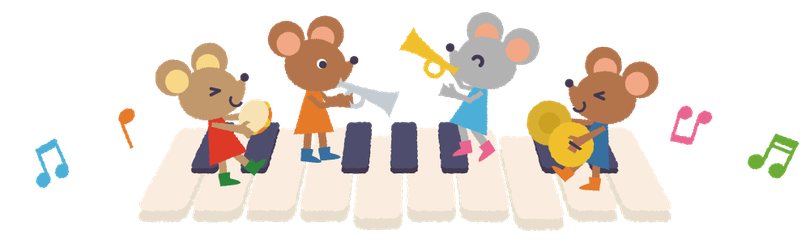 【イラスト】幼児のための音楽基礎コース「どれみ科」のイメージ｜音楽教室スタジアス