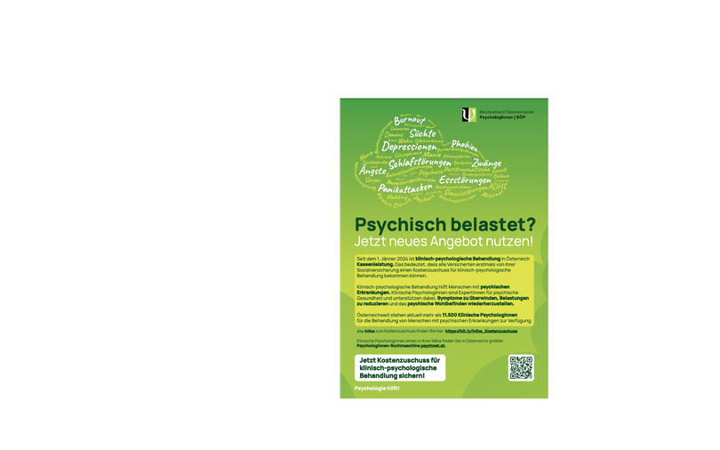              Jetzt NEU - Kostenzuschuss für klinisch-psychologische Behandlung möglich! 