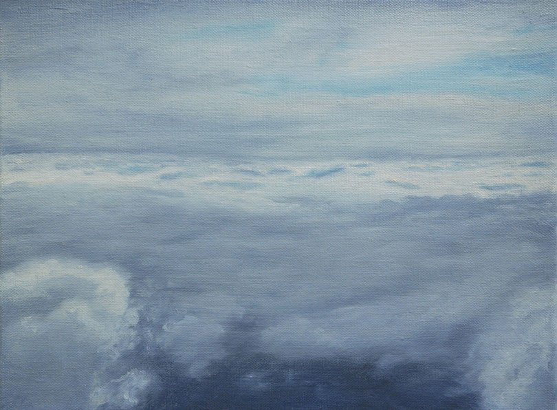 Island, Durchblick durch die Wolkendecke, Öl auf Leinwand, 30 x 40 cm, 2013